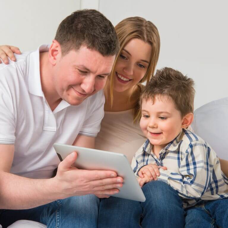 Box Hill Speech Pathology Clinic Communication Resources for Parents Family Playing Together on Ipad